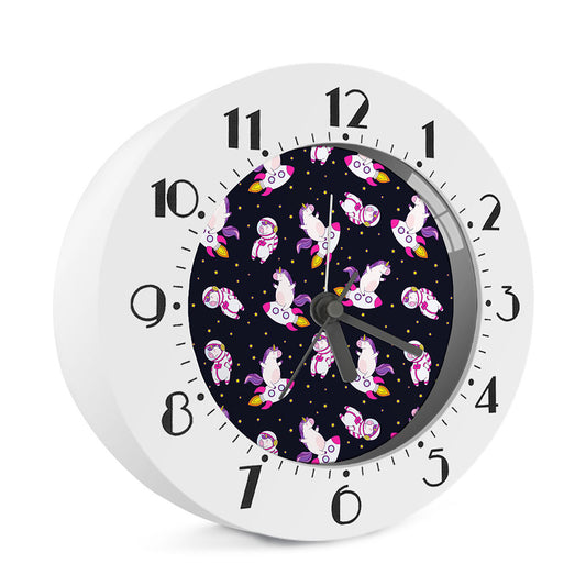 Space Astronaut Unicorn Pattern Print Alarm Clock