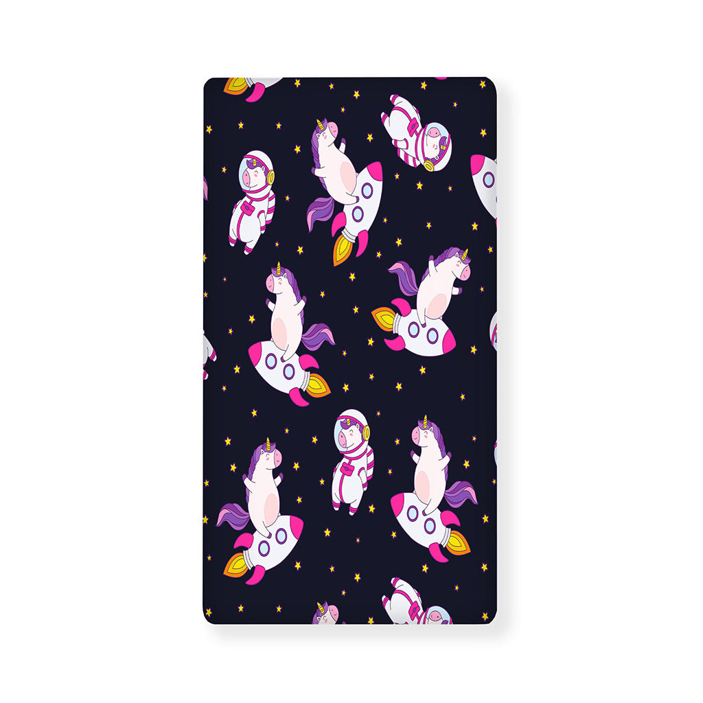 Space Astronaut Unicorn Pattern Print Baby Crib Sheet
