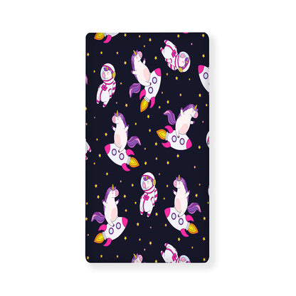 Space Astronaut Unicorn Pattern Print Baby Crib Sheet