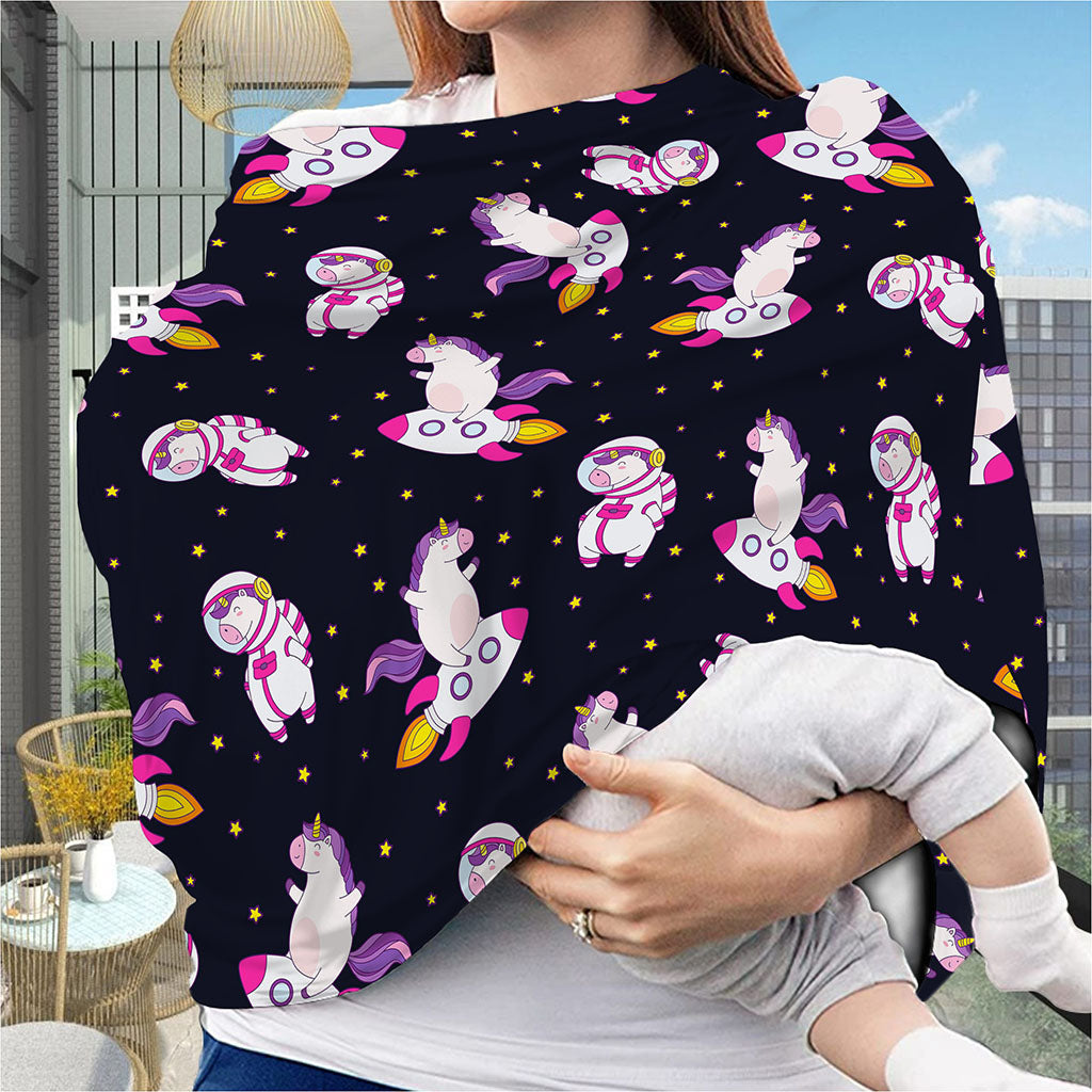 Space Astronaut Unicorn Pattern Print Baby Seat Cover