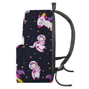 Space Astronaut Unicorn Pattern Print Backpack