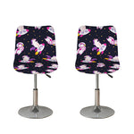 Space Astronaut Unicorn Pattern Print Bar Stool Covers