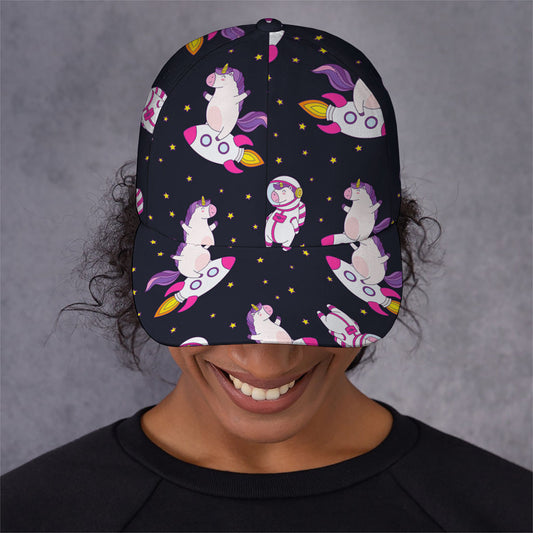 Space Astronaut Unicorn Pattern Print Baseball Cap