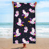 Space Astronaut Unicorn Pattern Print Beach Towel