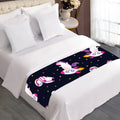 Space Astronaut Unicorn Pattern Print Bed Runner