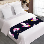 Space Astronaut Unicorn Pattern Print Bed Runner