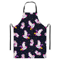 Space Astronaut Unicorn Pattern Print Bib Apron With Pocket