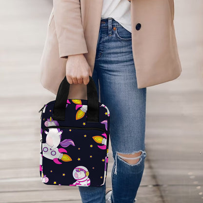 Space Astronaut Unicorn Pattern Print Bible Tote Bag