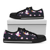 Space Astronaut Unicorn Pattern Print Black Low Top Sneakers