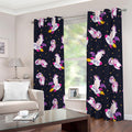 Space Astronaut Unicorn Pattern Print Dimout Grommet Curtains