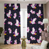 Space Astronaut Unicorn Pattern Print Blackout Pencil Pleat Curtains