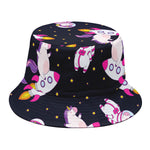 Space Astronaut Unicorn Pattern Print Bucket Hat