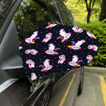 Space Astronaut Unicorn Pattern Print Car Side Mirror Covers