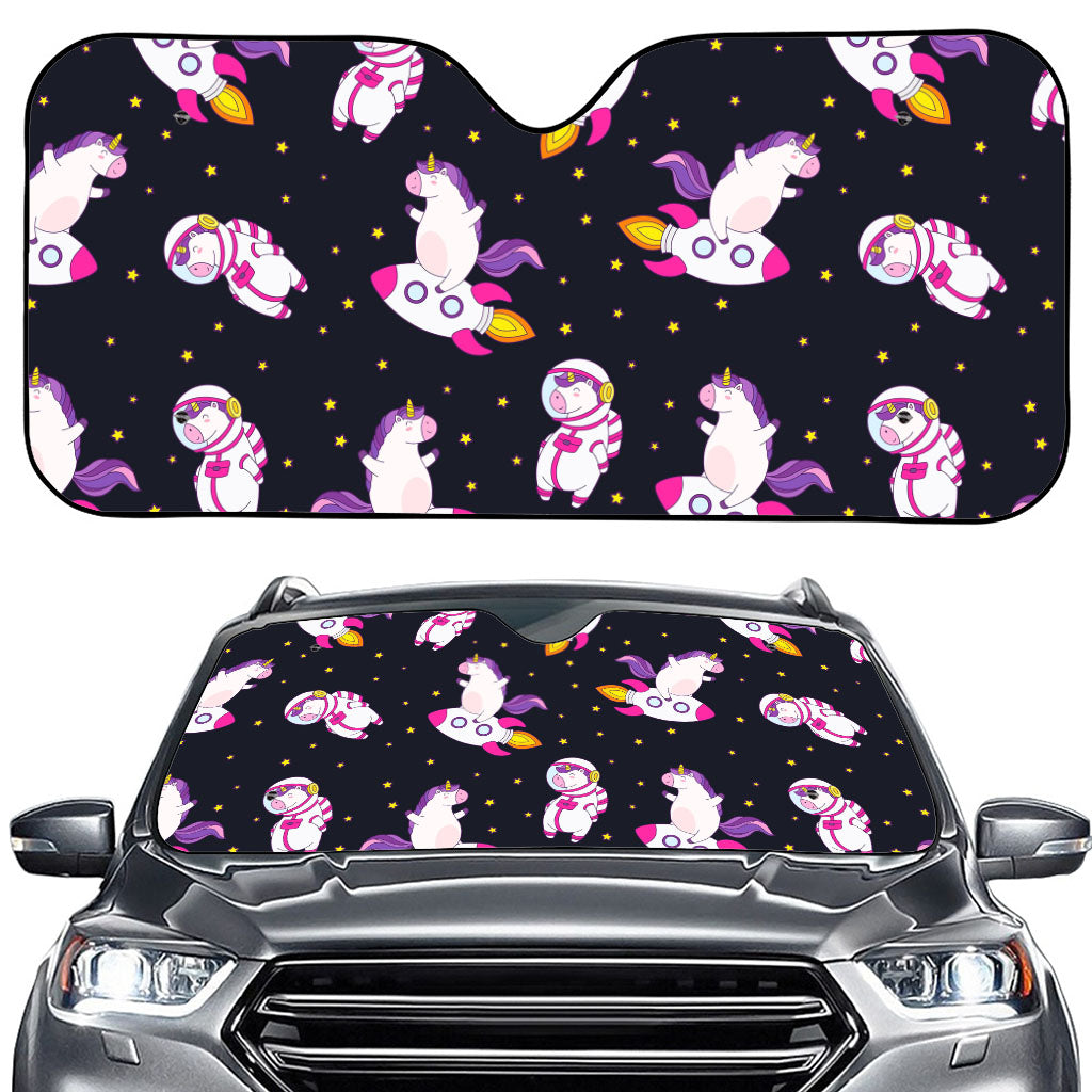 Space Astronaut Unicorn Pattern Print Car Windshield Sun Shade