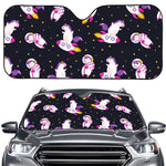 Space Astronaut Unicorn Pattern Print Car Windshield Sun Shade