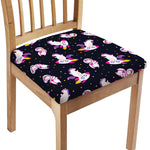 Space Astronaut Unicorn Pattern Print Chair Cushion Cover