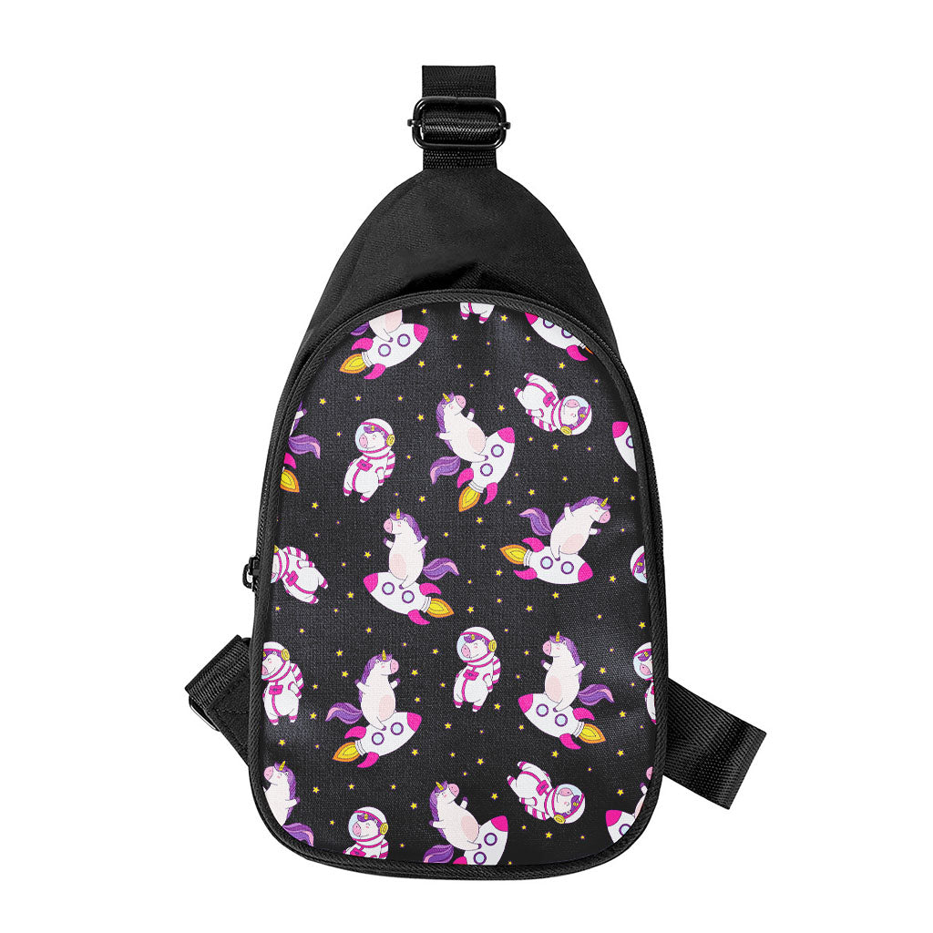 Space Astronaut Unicorn Pattern Print Chest Bag