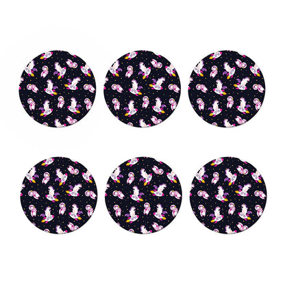 Space Astronaut Unicorn Pattern Print Coaster Set