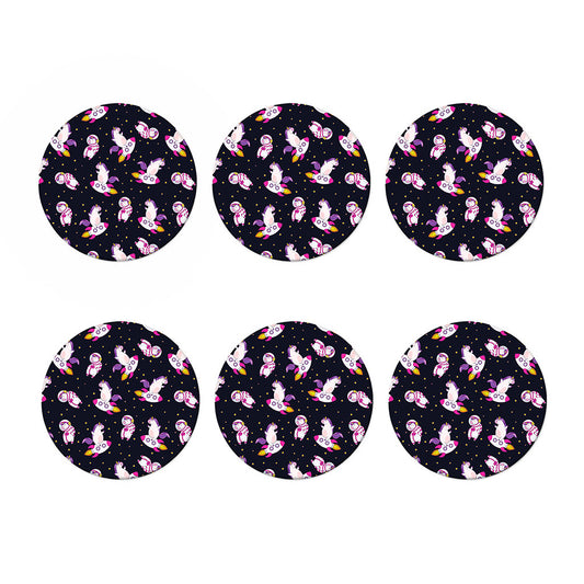 Space Astronaut Unicorn Pattern Print Coaster Set