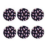 Space Astronaut Unicorn Pattern Print Coaster Set
