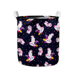 Space Astronaut Unicorn Pattern Print Collapsible Laundry Basket