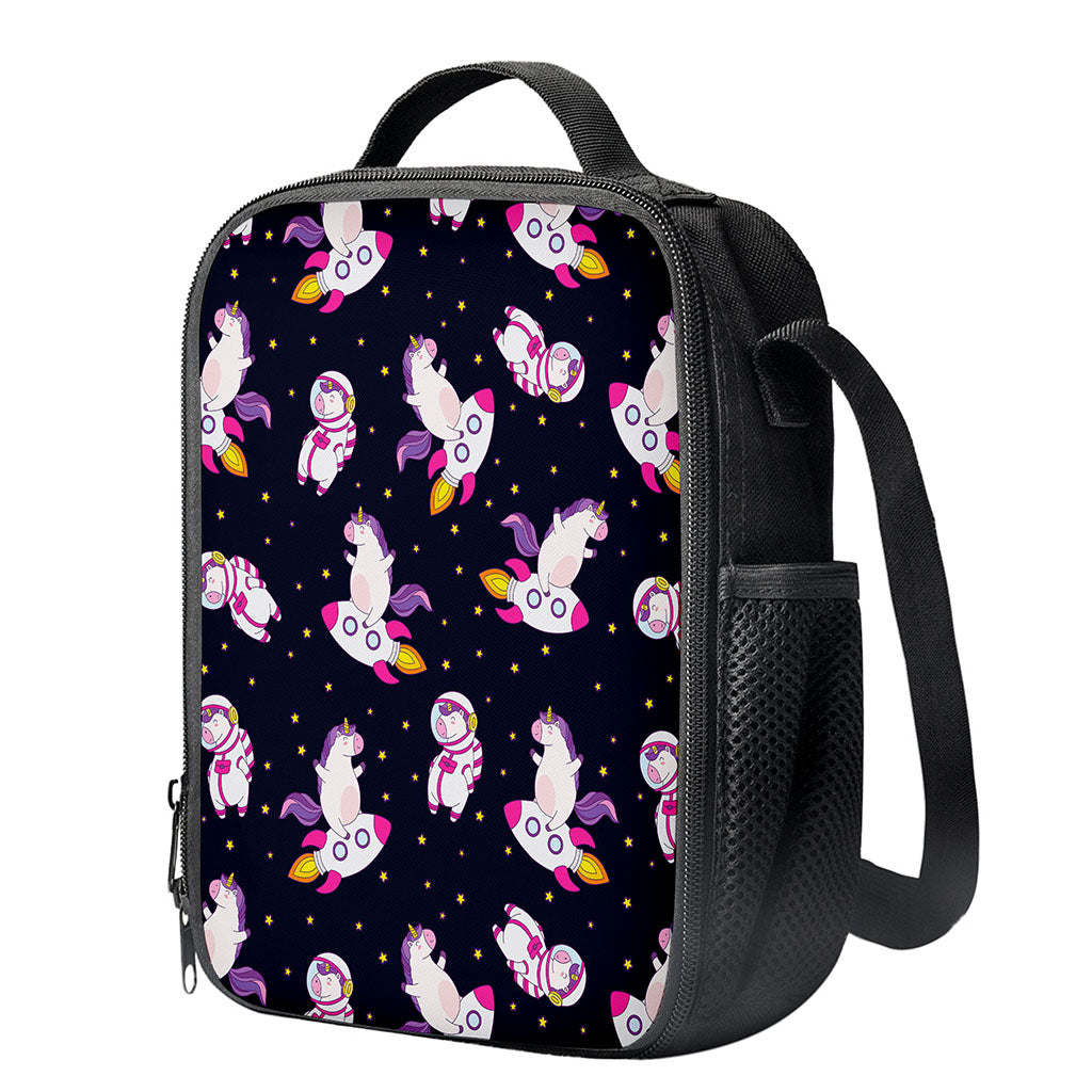 Space Astronaut Unicorn Pattern Print Crossbody Lunch Bag
