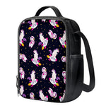 Space Astronaut Unicorn Pattern Print Crossbody Lunch Bag