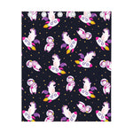 Space Astronaut Unicorn Pattern Print Curtain
