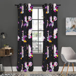 Space Astronaut Unicorn Pattern Print Curtain