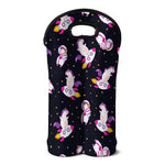 Space Astronaut Unicorn Pattern Print Double Neoprene Wine Tote
