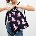 Space Astronaut Unicorn Pattern Print Drawstring Backpack