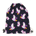 Space Astronaut Unicorn Pattern Print Drawstring Bag