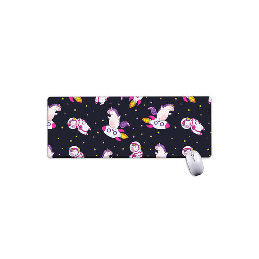Space Astronaut Unicorn Pattern Print Extended Mouse Pad