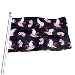 Space Astronaut Unicorn Pattern Print Flag