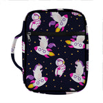 Space Astronaut Unicorn Pattern Print Front Pocket Bible Bag
