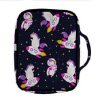 Space Astronaut Unicorn Pattern Print Front Pocket Bible Bag