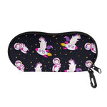 Space Astronaut Unicorn Pattern Print Glasses Case