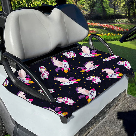 Space Astronaut Unicorn Pattern Print Golf Cart Seat Cover