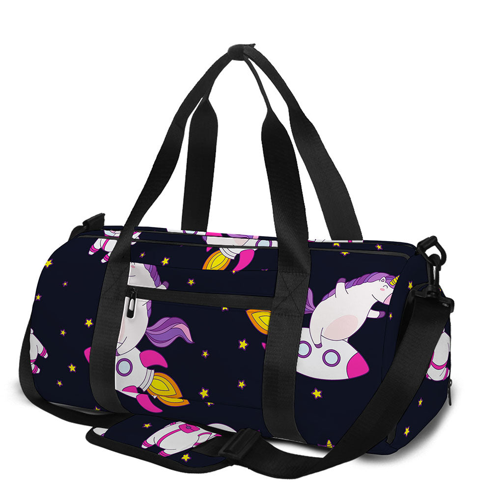 Space Astronaut Unicorn Pattern Print Gym Bag
