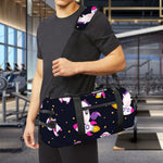 Space Astronaut Unicorn Pattern Print Gym Bag
