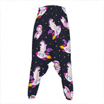 Space Astronaut Unicorn Pattern Print Hammer Pants