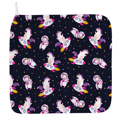 Space Astronaut Unicorn Pattern Print Hand Towel