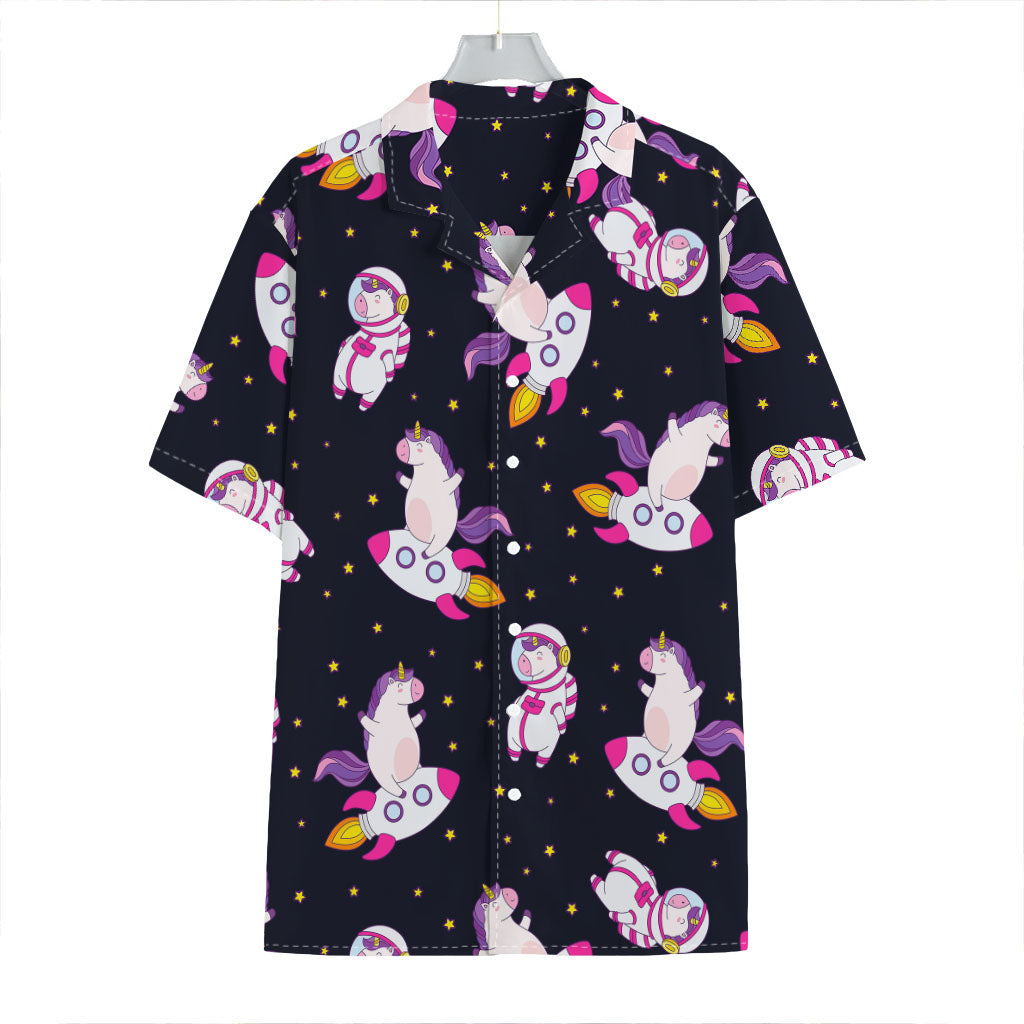 Space Astronaut Unicorn Pattern Print Hawaiian Shirt
