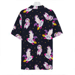 Space Astronaut Unicorn Pattern Print Hawaiian Shirt