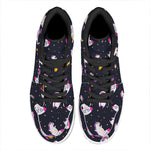 Space Astronaut Unicorn Pattern Print High Top Leather Sneakers