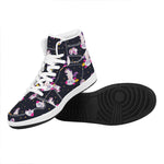 Space Astronaut Unicorn Pattern Print High Top Leather Sneakers