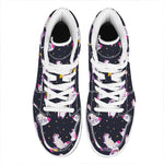 Space Astronaut Unicorn Pattern Print High Top Leather Sneakers