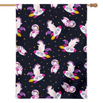 Space Astronaut Unicorn Pattern Print House Flag