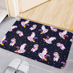 Space Astronaut Unicorn Pattern Print Indoor Door Mat