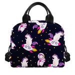 Space Astronaut Unicorn Pattern Print Insulated Lunch Bag